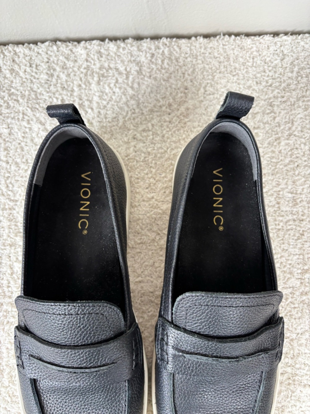 Vionic Shoes Womens 9 Pebbled Black Chantel Penny Loafer Slip On Comfort Sneaker - Picture 5 of 11
